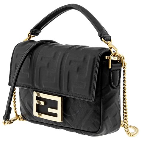 fendi baguette black leather bag|fendi baguette size chart.